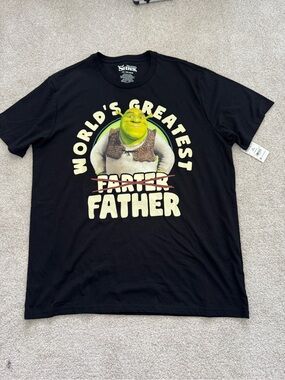 Shrek "World's Greatest Father" Black Graphic Tee